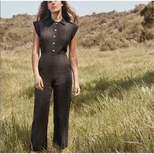 Christy Dawn Phoebe Jumper Noir Linen Black Jumpsuit Womens Small